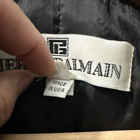 Pierre Balmain Paris Vintage Black Multicolor Jacket Lightweight S6 Made in USA - Picture 14 of 14